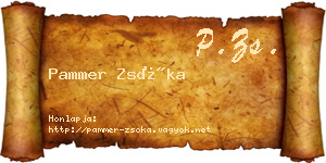 Pammer Zsóka névjegykártya